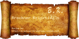 Breckner Krisztián névjegykártya